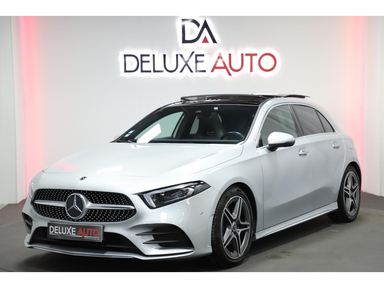 MERCEDES BENZ Classe A 200 AMG Berline 1.3 163 7G-DCT GPS Pack Lumière TO  Front Cuir Alcantara JA 18 - Pf Motors